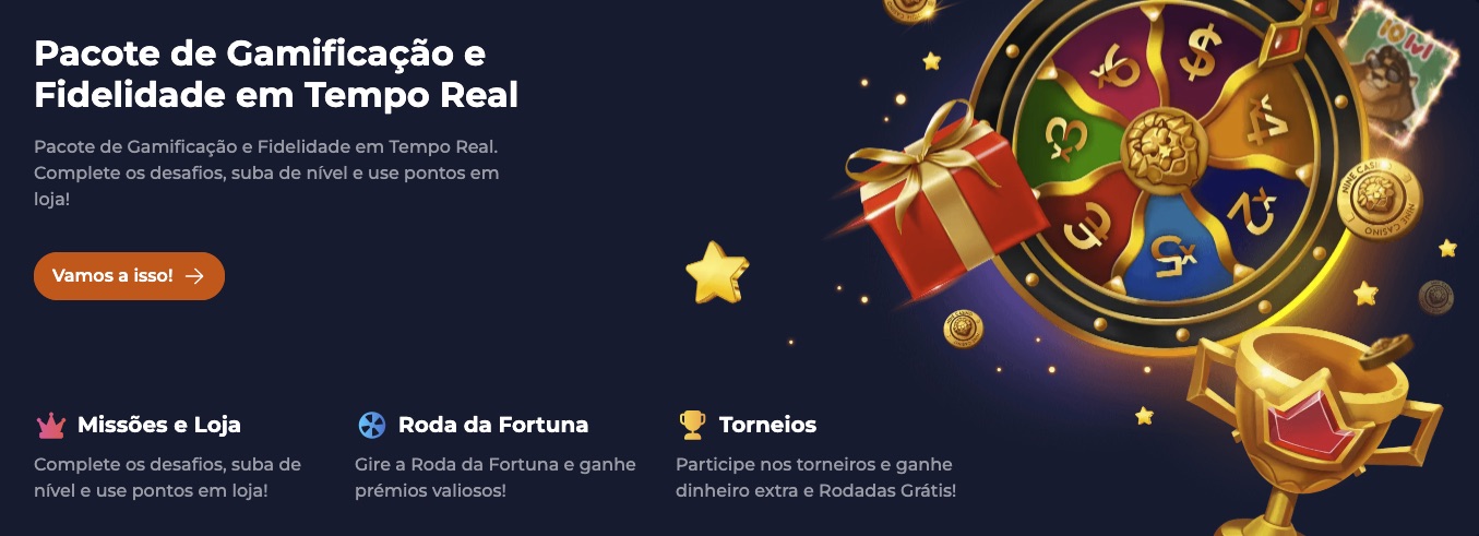 Paquete de fidelización y gamificación en tiempo real de NIne Casino